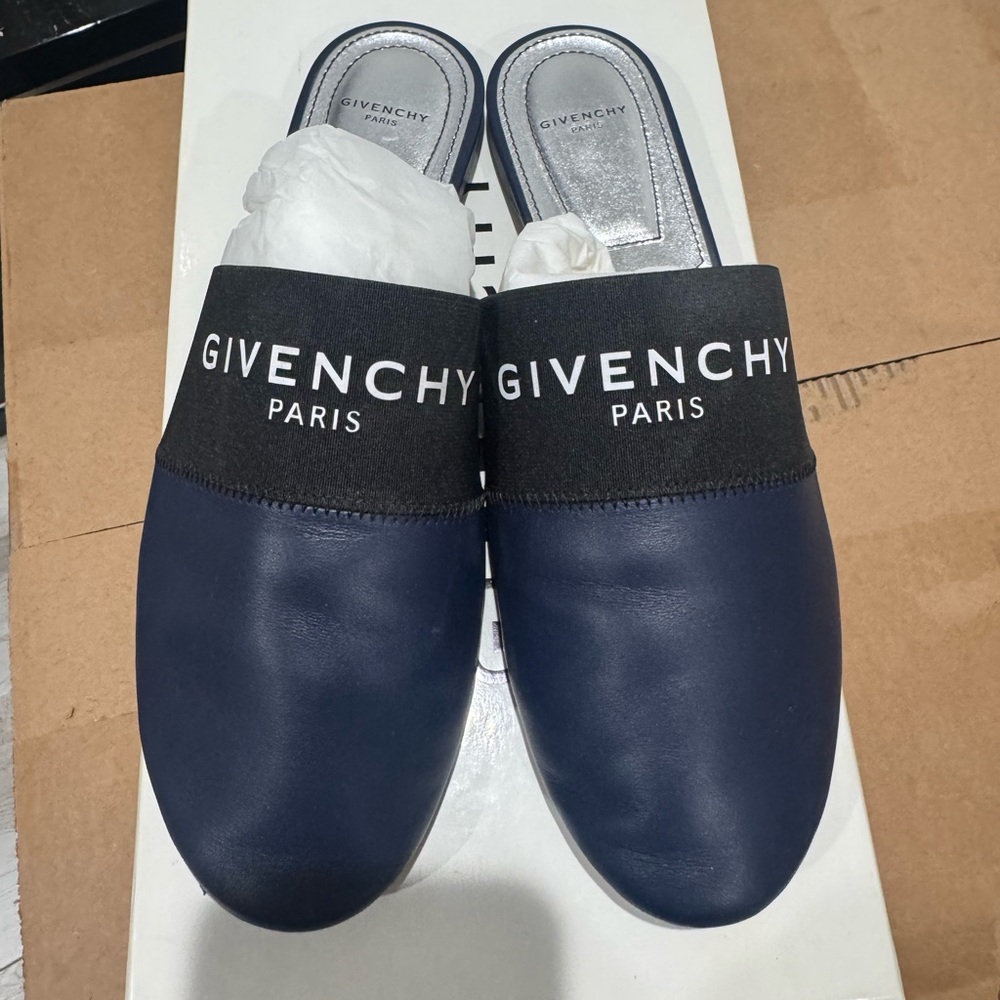 Givenchy Navy Flat Mules